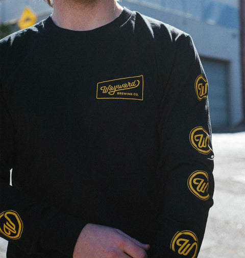 Wayward Brewing Logo Long Sleeve T-Shirt - Black