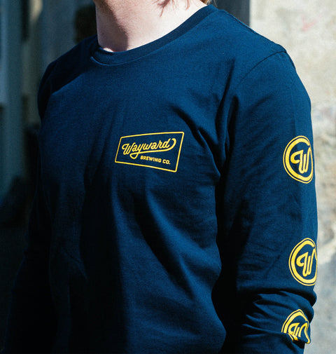 Wayward Brewing Logo Long Sleeve T-Shirt - Navy