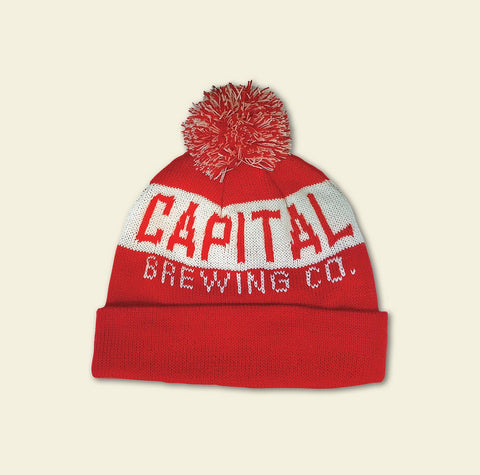 Capital Brewing Co. Pom Pom Beanie - Red