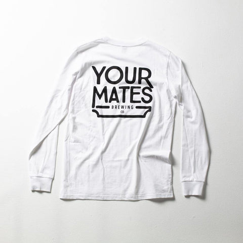 Your Mates Long Sleeve Logo Tee - White